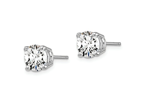 Rhodium Over 14K Gold Certified Lab Grown Diamond 1 1/2ct. VS/SI GH+, 4-Prong Earrings