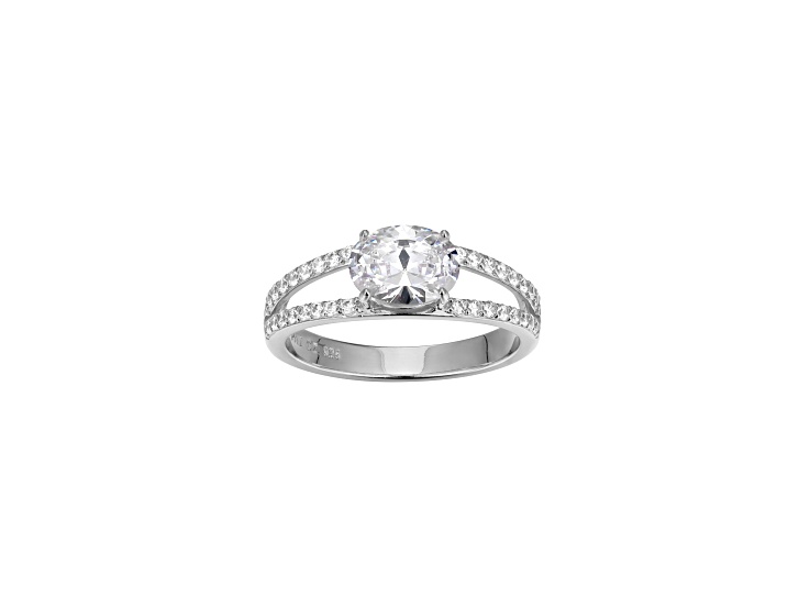 White Cubic Zirconia Platinum Over Sterling Silver Ring 2.28ctw