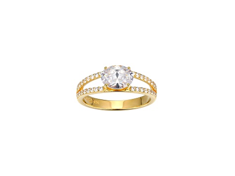 White Cubic Zirconia 18K Gold Over Sterling Silver Ring 2.28ctw