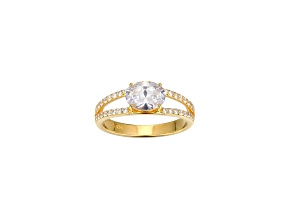 White Cubic Zirconia 18K Gold Over Sterling Silver Ring 2.28ctw