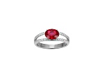 Lab Created Ruby And White Cubic Zirconia Platinum Over Sterling Silver Ring 1.72ctw
