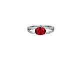 Lab Created Ruby And White Cubic Zirconia Platinum Over Sterling Silver Ring 1.72ctw