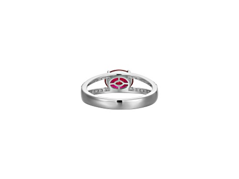 Lab Created Ruby And White Cubic Zirconia Platinum Over Sterling Silver Ring 1.72ctw