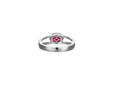 Lab Created Ruby And White Cubic Zirconia Platinum Over Sterling Silver Ring 1.72ctw