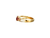 Lab Created Ruby And White Cubic Zirconia 18K Gold Over Sterling Silver Ring 1.72ctwctw