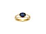 Lab Created Blue Sapphire And White Cubic Zirconia 18K Gold Over Sterling Silver Ring 1.72ctw