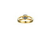 Lab Created Blue Sapphire And White Cubic Zirconia 18K Gold Over Sterling Silver Ring 1.72ctw