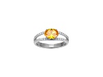 Yellow And White Cubic Zirconia Platinum Over Sterling Silver Ring 2.41ctw