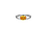 Yellow And White Cubic Zirconia Platinum Over Sterling Silver Ring 2.41ctw