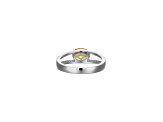 Yellow And White Cubic Zirconia Platinum Over Sterling Silver Ring 2.41ctw