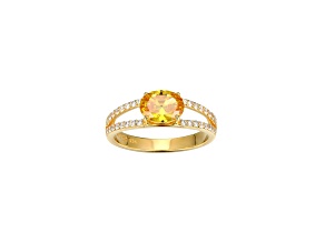Yellow And White Cubic Zirconia 18K Gold Over Sterling Silver Ring 2.41ctw
