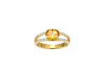 Yellow And White Cubic Zirconia 18K Gold Over Sterling Silver Ring 2.41ctw
