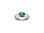 Green And White Cubic Zirconia Platinum Over Sterling Silver Ring 2.27ctw