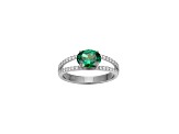 Green And White Cubic Zirconia Platinum Over Sterling Silver Ring 2.27ctw