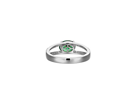 Green And White Cubic Zirconia Platinum Over Sterling Silver Ring 2.27ctw