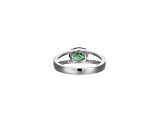 Green And White Cubic Zirconia Platinum Over Sterling Silver Ring 2.27ctw