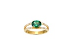 Green And White Cubic Zirconia 18K Gold Over Sterling Silver Ring 2.27ctw