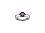 Purple And White Cubic Zirconia Platinum Over Sterling Silver Ring 2.41ctw