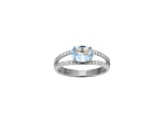 Blue Lab Created Blue Spinel And White Cubic Zirconia Platinum Over Silver Ring 2.47ctw