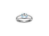 Blue Lab Created Blue Spinel And White Cubic Zirconia Platinum Over Silver Ring 2.47ctw