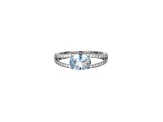 Blue Lab Created Blue Spinel And White Cubic Zirconia Platinum Over Silver Ring 2.47ctw