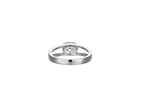 Blue Lab Created Blue Spinel And White Cubic Zirconia Platinum Over Silver Ring 2.47ctw