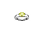 Green And White Cubic Zirconia Platinum Over Sterling Silver Ring 2.41ctw