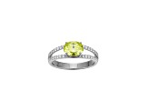 Green And White Cubic Zirconia Platinum Over Sterling Silver Ring 2.41ctw