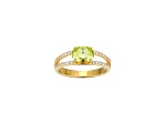 Green And White Cubic Zirconia 18K Gold Over Sterling Silver Ring 2.41ctw