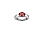 Red And White Cubic Zirconia Platinum Over Sterling Silver Ring 2.41ctw