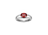 Red And White Cubic Zirconia Platinum Over Sterling Silver Ring 2.41ctw