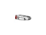 Red And White Cubic Zirconia Platinum Over Sterling Silver Ring 2.41ctw