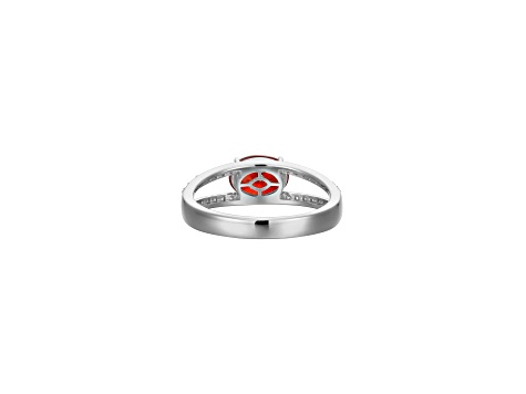 Red And White Cubic Zirconia Platinum Over Sterling Silver Ring 2.41ctw