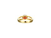 Red And White Cubic Zirconia 18K Gold Over Sterling Silver Ring 2.41ctw