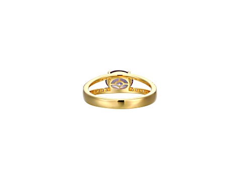 Lab Created Alexandrite And White Cubic Zirconia 18K Gold Over Sterling Silver Ring 1.66ctw