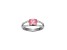 Pink And White Cubic Zirconia Platinum Over Sterling Silver Ring 1.72ctw