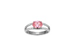 Pink And White Cubic Zirconia Platinum Over Sterling Silver Ring 1.72ctw