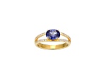 Blue And White Cubic Zirconia 18K Gold Over Sterling Silver Ring 1.72ctw
