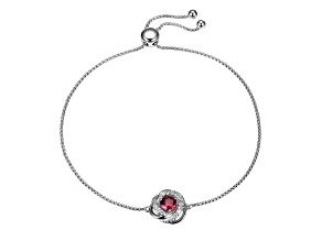 Red Lab Created Ruby Rhodium Over Sterling Silver Bracelet 0.61ctw
