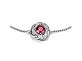 Red Lab Created Ruby Rhodium Over Sterling Silver Bracelet 0.61ctw