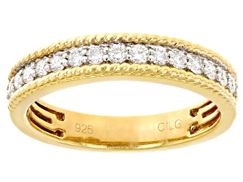 Picture of White Lab-Grown Diamond 14k Yellow Gold Over Sterling Silver Ring 0.33ctw