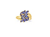 18K Yellow Gold Over Sterling Silver Marquise Tanzanite Ring 1.69ctw