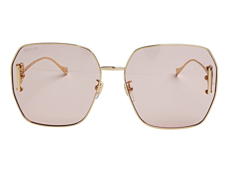 Gucci Gold Tone Frame / Brown Lens Sunglasses - 119Z0A | JTV display picture 2