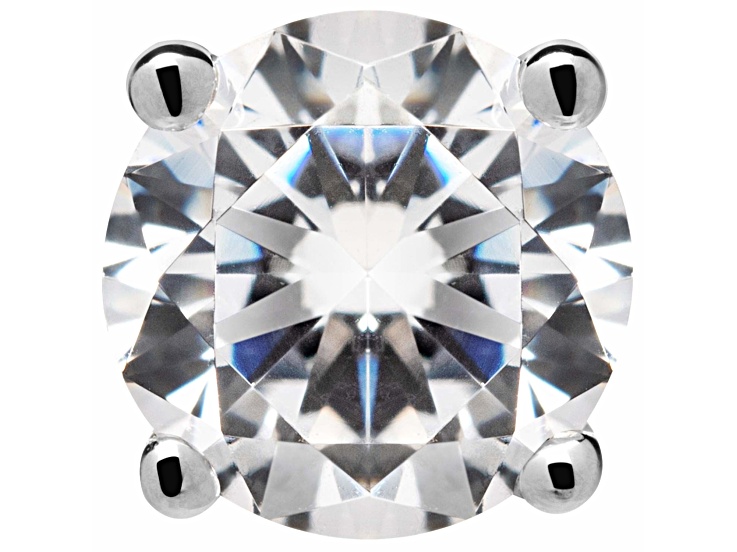 White Cubic Zirconia 14k White Gold Single Stud With Velvet Gift Box 0.50ctw