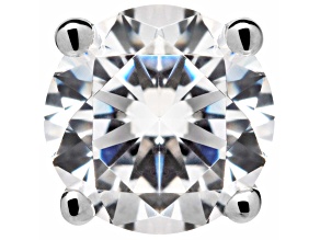 White Cubic Zirconia 14k White Gold Single Stud With Velvet Gift Box 0.50ctw