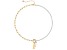 14K Gold Over Brass Initial Pearl Simulant Link Chain Necklace Letter F