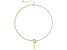 14K Gold Over Brass Initial Pearl Simulant Link Chain Necklace Letter I