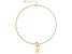 14K Gold Over Brass Initial Pearl Simulant Link Chain Necklace Letter R