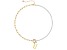 14K Gold Over Brass Initial Pearl Simulant Link Chain Necklace Letter U