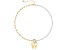 14K Gold Over Brass Initial Pearl Simulant Link Chain Necklace Letter W